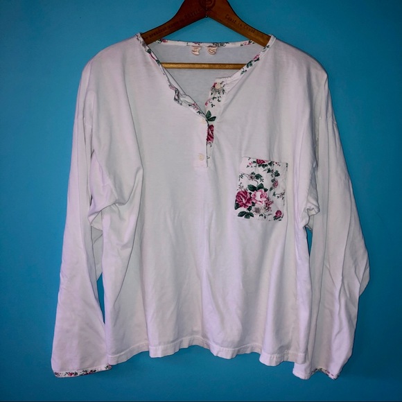 Vintage Victoria Secret Pajama Sleep Shirt Floral - Picture 1 of 7